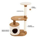 Cozy 3-Tier Cat Tree with Napping Perches