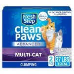 Fresh Step Clean Paws Cat Litter With Febreze Freshness, Advanced Multi-Cat Low-Tracking Clumping Litter With Guaranteed Odor Control, 37 lbs. (2 x 18.5 lb. Box)