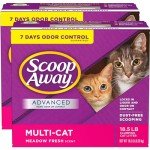Scoop Away Advanced Multi-Cat Clumping Cat Litter, Meadow Fresh Scent, Pack of 2, 18.5 Pounds (Package May Vary)