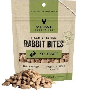 Vital Essentials Freeze Dried Raw Cat Treats, Rabbit Bites, 0.9 oz
