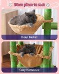Gitelsnour Cat Tree for Indoor Cats Large Adult, 60.2 Cat Tower with Large Platforms, Cat condo, Cat Tree Tower with 8 Cat Scratching Posts, Cat Hammock, Green and Brown GCT030-MGY