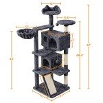 Topeakmart 57 inches Multi-Level Cat Tree Cat Condo with Scratching Posts Kittens Activity Tower Pet Play House Furniture