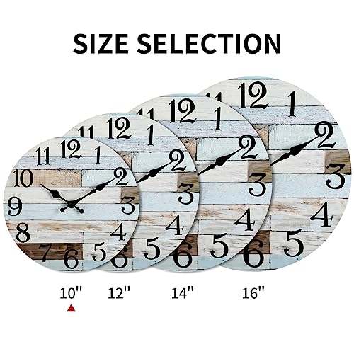 Silent Rustic Wall Clock – 25.4 cm Battery Operated