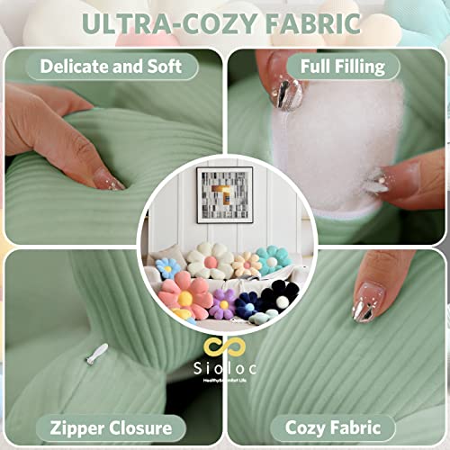 Cute Flower-Shaped Throw Pillow - Green 15.7