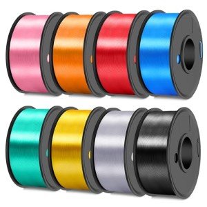 Silk PLA Filament Bundle 1.75mm, 8 Colors