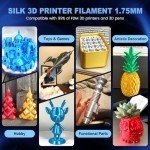 Silk PLA Filament Bundle 1.75mm, 8 Colors