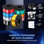 Silk PLA Filament Bundle 1.75mm, 8 Colors