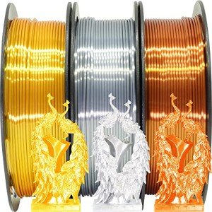 Shiny Silk Gold & Silver PLA Filament Bundle