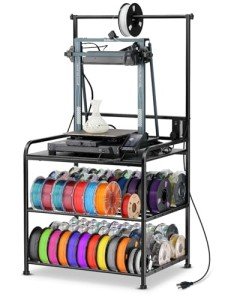 Rolling 3D Printer Filament Storage Rack with Wheels