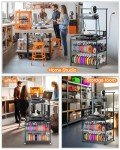 Rolling 3D Printer Filament Storage Rack with Wheels