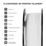 FLASHFORGE 1.75mm PLA Filament - 1kg White Spool