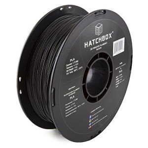 HATCHBOX 1.75mm Black PLA Filament, 1 KG