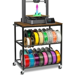 3-Tier Mobile 3D Printer Filament Storage Rack