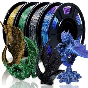 Shiny Multicolor Glitter PLA Filament Pack - 250g