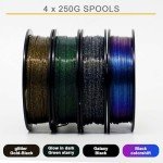 Shiny Multicolor Glitter PLA Filament Pack - 250g