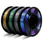 Shiny Multicolor Glitter PLA Filament Pack - 250g