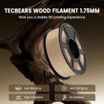 TECBEARS 1.75mm Wood PLA Filament - 1kg Spool