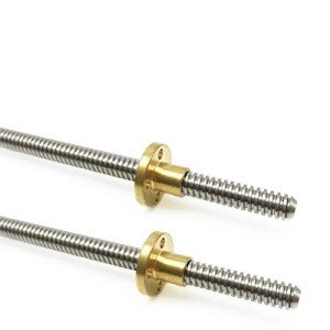 2PCS 600mm Tr8x4 Lead Screw with Brass Nut