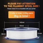 SUNLU 8-Pack Multicolor 3D Printer PETG Filament