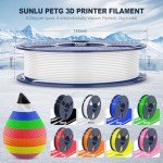 SUNLU 8-Pack Multicolor 3D Printer PETG Filament