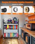Rolling 3D Printer Filament Storage Rack with Wheels