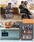 Rolling 3D Printer Filament Storage Rack with Wheels
