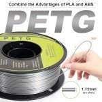 Metallic Silver PETG 1.75mm Filament 1kg Spool