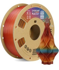 Overture 1.75mm Rainbow PLA Filament 1kg Spool