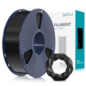 Black 1.75mm PLA+ Filament - Neatly Wound