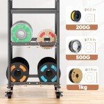Rolling 3D Printer Filament Storage Rack with Wheels