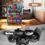 Rolling 3D Printer Filament Storage Rack with Wheels