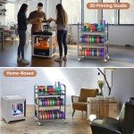 Rolling 3D Printer Filament Storage Rack with Wheels