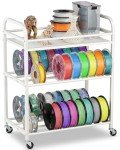 Rolling 3D Printer Filament Storage Rack with Wheels