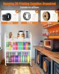 Rolling 3D Printer Filament Storage Rack with Wheels