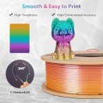 Rainbow Silk PLA Filament 1.75mm for 3D Printing