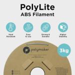 Polymaker ABS Filament 1.75mm Grey, 3kg 3D Printing Filament, PolyLite ABS 3D Printer Filament, Heat Resistant, Strong & Durable, Dimensional Accuracy +/- 0.03mm