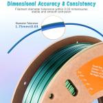 Dual Color 3D Printer PLA Filament 1.75mm - Blue Green