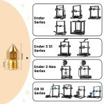 25PCS MK8 Brass Nozzles for Ender 3 Printers