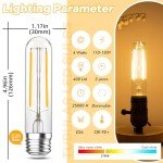 LED Tubular Light Bulbs, Dimmable Vintage Style