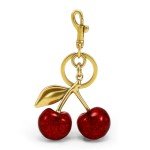 Glitter Cherry Bag Charm with Key Ring Clip