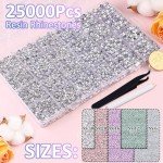25000Pcs Flatback Rhinestones with Tweezers and Glue