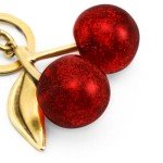 Glitter Cherry Bag Charm with Key Ring Clip