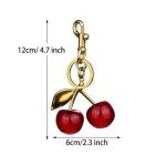 Glitter Cherry Bag Charm with Key Ring Clip