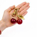 Glitter Cherry Bag Charm with Key Ring Clip
