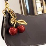 Glitter Cherry Bag Charm with Key Ring Clip