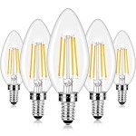 Vintage Style E12 LED Candle Bulbs, 4W, 5-Pack