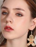 3D Printed Gingerbread Man Earrings - Glitter Gold