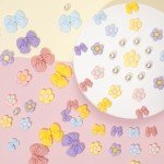 Cute Pink Bow Shoe Charms - 24 Pcs Set