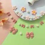 Cute Pink Bow Shoe Charms - 24 Pcs Set