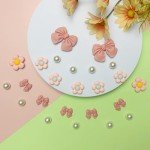 Cute Pink Bow Shoe Charms - 24 Pcs Set